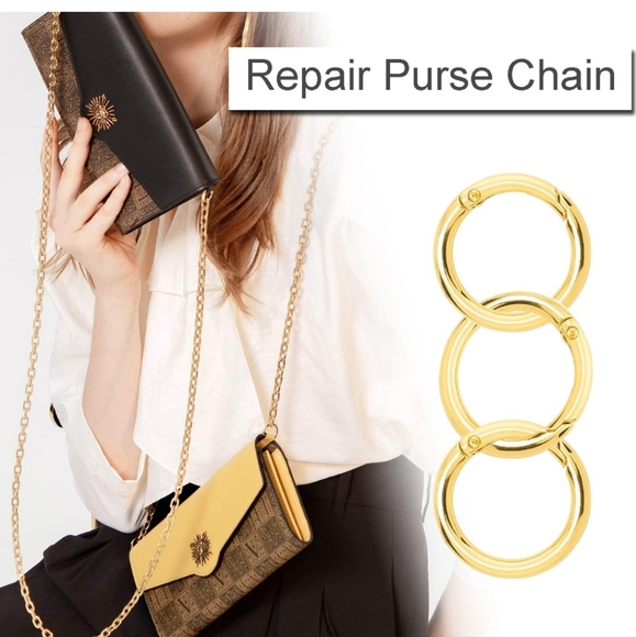 NEW 2 Pack Gold round carabiner snap clip - Picture 4 of 7